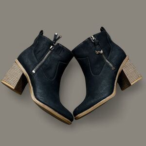 Dr Scholl’s Black Faux Leather Ankle Boots